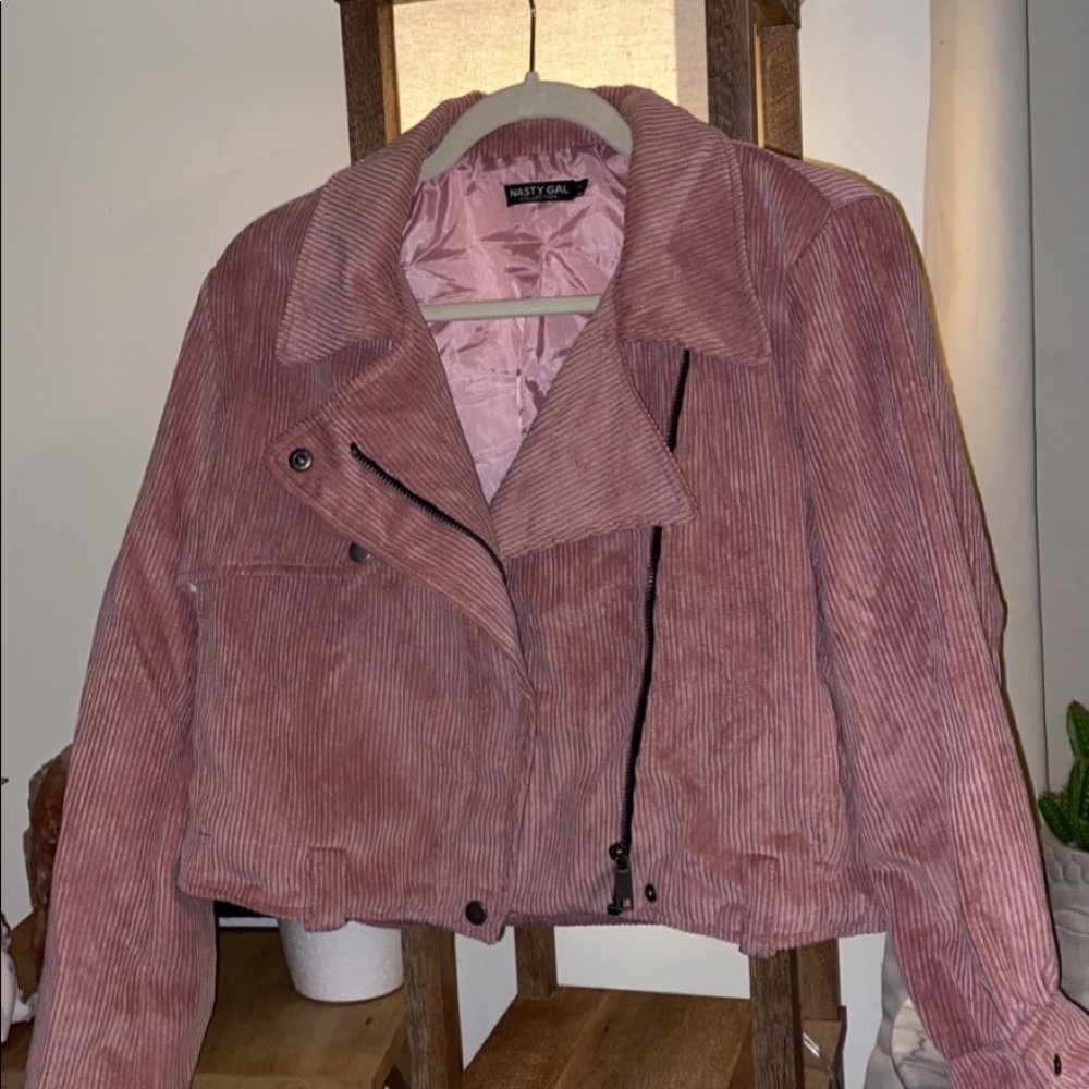 DUSTY PINK CORDUROY DOUBLE BREASTED JACKET